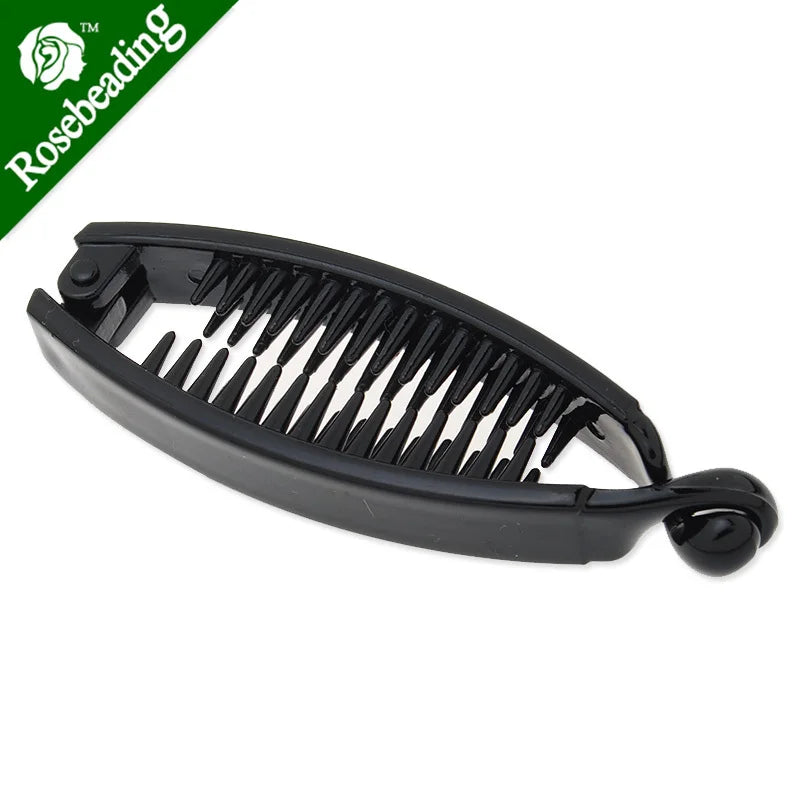 85mm Blank Plastic Hair Barrette with Extra Teeth, 12mm Width, 20pcs