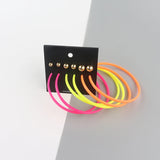 85mm Candy Circle Hoop Earrings Acrylic Steel Ball Large Statement Earrings
