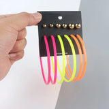 85mm Candy Circle Hoop Earrings Acrylic Steel Ball Large Statement Earrings