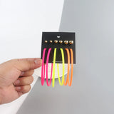 85mm Candy Circle Hoop Earrings Acrylic Steel Ball Large Statement Earrings