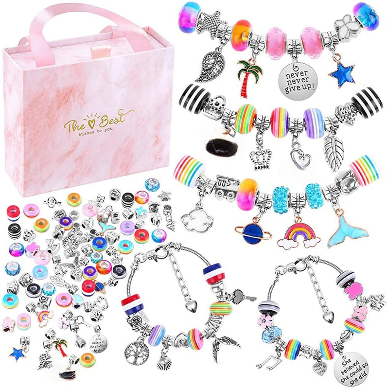 85pcs Glass Bead Drop Bracelet Kit for DIY Jewelry Making