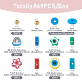 869Pcs Colorful Clay & Metal Beading Jewelry Making Kit