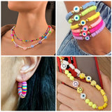 869Pcs Colorful Clay & Metal Beading Jewelry Making Kit