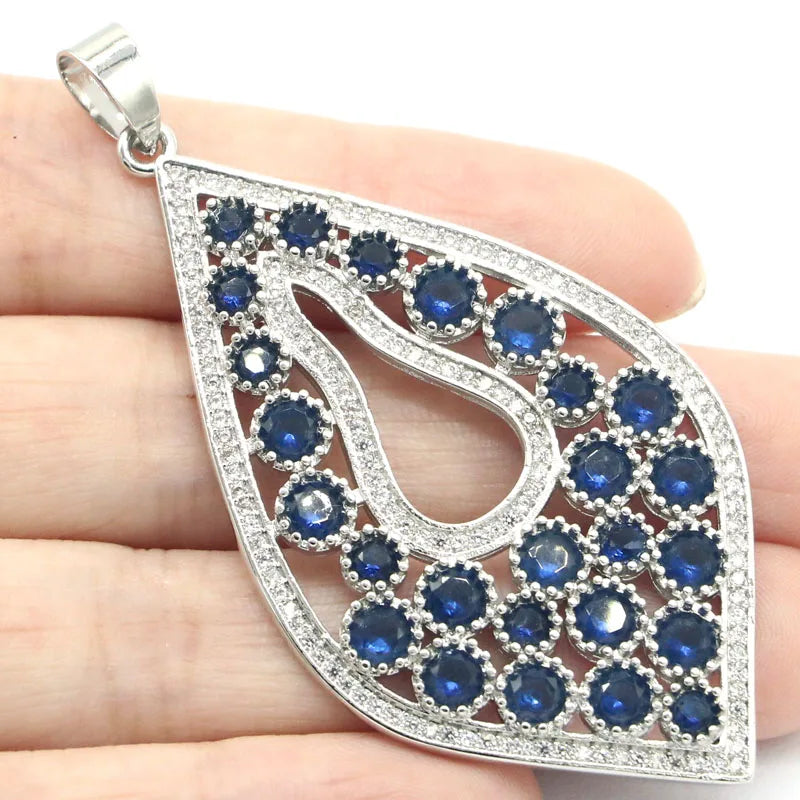 Gorgeous Rhodolite Garnet Tanzanite CZ Silver Pendant Earrings