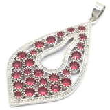Gorgeous Rhodolite Garnet Tanzanite CZ Silver Pendant Earrings