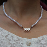 Angel Number Pearls Choker Necklace Women Jewelry Wedding Gift