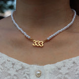 Angel Number Pearls Choker Necklace Women Jewelry Wedding Gift