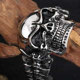 Men's Skull Head Stainless Steel Cuff Bangle Bracelet Biker Jewelry XMAS