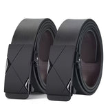 2pcs High-End Men's Business Belts with Automatic Buckle