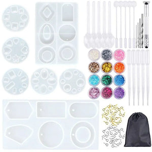 89Pcs Earring & Pendant Resin Molds Kit Jewelry Making Tools