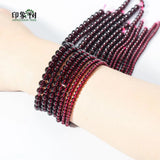 50Pcs Natural Stone Dark Red Garnet Round Beads DIY Jewelry Making