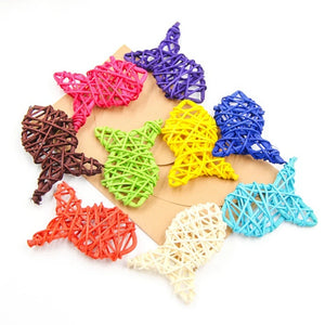 10PCS Fish Shape Rattan Ball 9 Colors Party Decoration Supplies