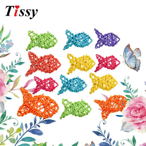 10PCS Fish Shape Rattan Ball 9 Colors Party Decoration Supplies