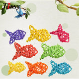 10PCS Fish Shape Rattan Ball 9 Colors Party Decoration Supplies