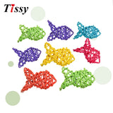 10PCS Fish Shape Rattan Ball 9 Colors Party Decoration Supplies
