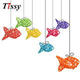 10PCS Fish Shape Rattan Ball 9 Colors Party Decoration Supplies