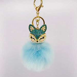 Fox Puff Ball KeyChains for Kids and Women