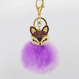 Fox Puff Ball KeyChains for Kids and Women