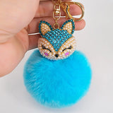 Fox Puff Ball KeyChains for Kids and Women