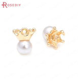 Plastic Pearls Round Ball Beads Charms Pendants with Alloy Cap/Bow-knot/Crown