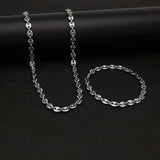 Coffee Bean Necklaces Set for Men Women Stainless Steel Pig Nose Link Chains