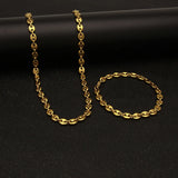Coffee Bean Necklaces Set for Men Women Stainless Steel Pig Nose Link Chains