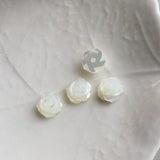 100% Natural Pearl Shell Rose Flower Earring Beads