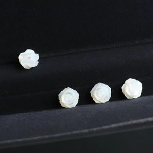 100% Natural Pearl Shell Rose Flower Earring Beads