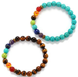 7 Chakra Healing Balance Beaded Bracelet 2pcs