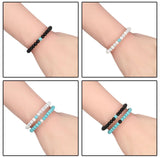 Tiger Eye Volcanic Agate Turquoise Stone Beaded Bracelet Set