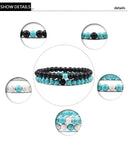 Tiger Eye Volcanic Agate Turquoise Stone Beaded Bracelet Set