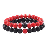 Tiger Eye Volcanic Agate Turquoise Stone Beaded Bracelet Set