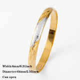 8MM/64MM Silver Arabic Bangles Two-Tones Dubai Bracelet for Women