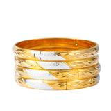 8MM/64MM Silver Arabic Bangles Two-Tones Dubai Bracelet for Women