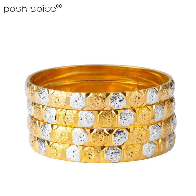 8MM/64MM Two-Tones Dubai Bangles for Women African Wedding Bracelets