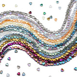 Heart Shape Crystal AB Glass Beads 80Pcs
