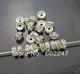 500PCS 8MM Crystal Rhinestone Spacer Beads, Silver Plated, DIY Basketball Wives