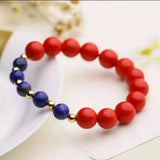8MM Cinnabar Lapis Lazuli Beads Bracelet for Healing Gift Blessing