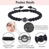 8MM Matte Bracelet With Greeting Card Natural Stone Braided Bangles for Men