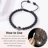 8MM Matte Bracelet With Greeting Card Natural Stone Braided Bangles for Men