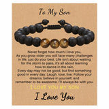 8MM Matte Bracelet With Greeting Card Natural Stone Braided Bangles for Men