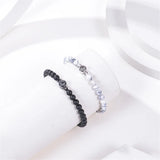 8MM Matte Bracelet With Greeting Card Natural Stone Braided Bangles for Men