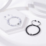 8MM Matte Bracelet With Greeting Card Natural Stone Braided Bangles for Men