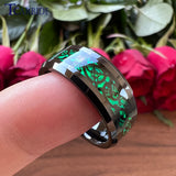 8MM Tungsten Carbide Red Opal Dragon Wedding Ring