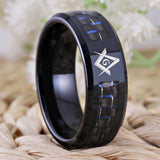 8MM Tungsten Masonic Ring Wedding Engagement Party Jewelry