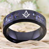 8MM Tungsten Masonic Ring Wedding Engagement Party Jewelry