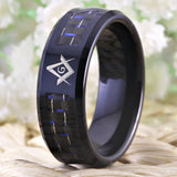 8MM Tungsten Masonic Ring Wedding Engagement Party Jewelry