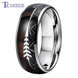8MM Tungsten Wedding Band Koa Wood Meteorite Inlay