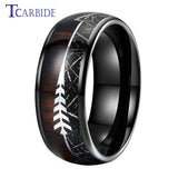 8MM Tungsten Wedding Band Koa Wood Meteorite Inlay