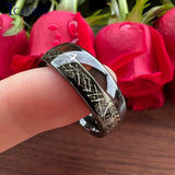 8MM Tungsten Wedding Band Koa Wood Meteorite Inlay